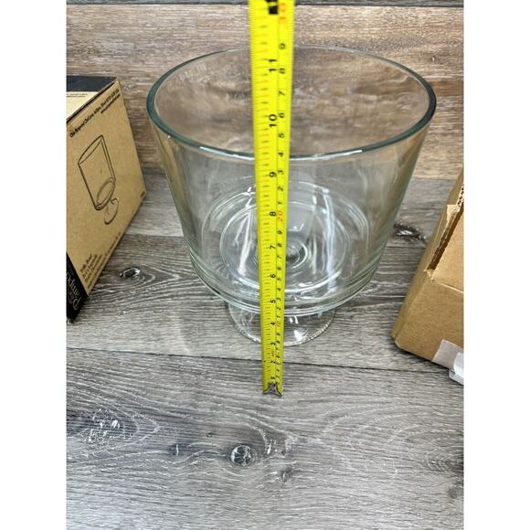 Pampered Chef Trifle Bowl #2832 Glass Bowl & Stand With Plastic Lid with box - Picture 10 of 13